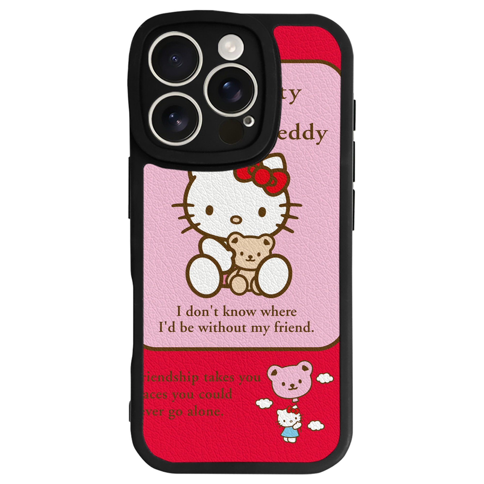 （画像用） Hello Kitty ハローキティ 【iPhone 16シリーズ対応】シリコンスマホケース（レザー調） 材質：シリコン